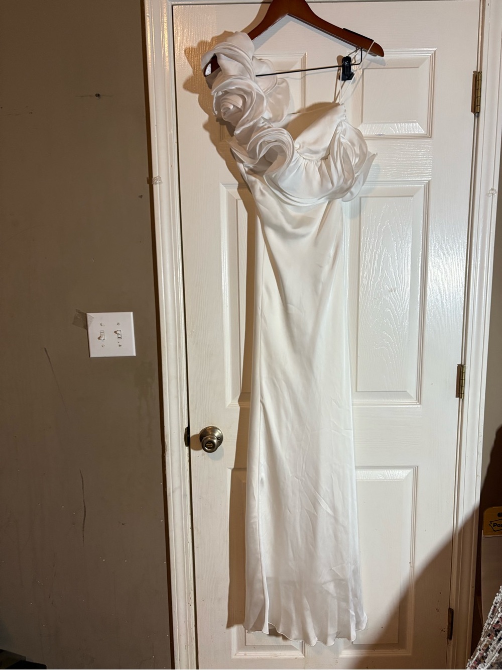 Va Va Voom White Evening Dress with Textured Details